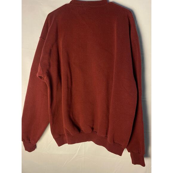Vintage Santee Farm Novelty Cow Barn Pattern Crewneck Maroon Sweater Women's XL - Picture 2 of 2
